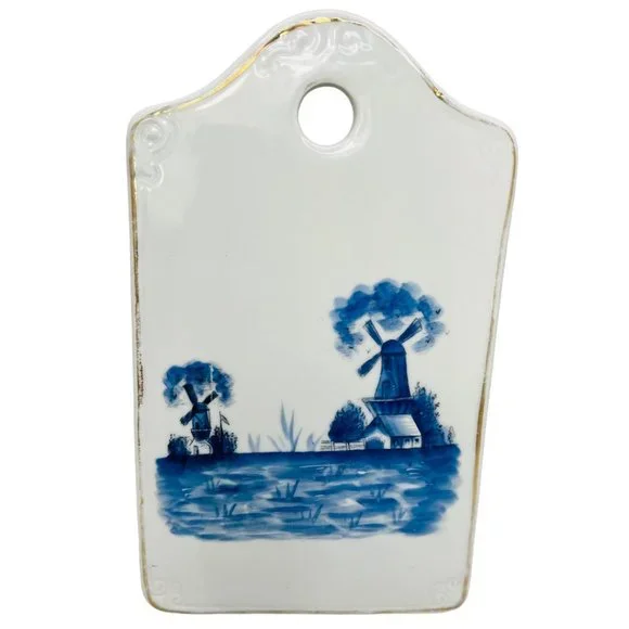 Holland Tile Antique Windmill Bread and Cheese Cutting Board Plate Collectible - Picture 3 of 9